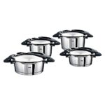 Fissler intensa / Edelstahl-Topfset, 5-teiliges Kochtopf-Set, Töpfe mit Deckel, stapelbar, Abgießhilfe, Induktion und alle Herdarten (3 Kochtöpfe, 1 Bratentopf, 1 Stielkasserolle)