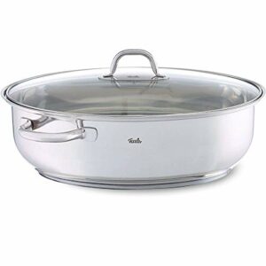 Fissler Edelstahl-Bräter Induktion, Ø 38 cm, 8,8 L, ovaler Schmortopf mit Glas-Deckel, backofengeeignet