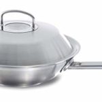 Fissler original-profi collection / Edelstahl-Wok (Ø 30 cm) Stielwok unbeschichtet, Asiapfanne mit Metall-Deckel, alle Herdarten - auch Induktion