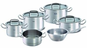 Fissler original-profi collection / Edelstahl-Topfset, 6-teilig, inkl. Innenskalierung, Glas-Deckel, Dämpfeinsatz, Sauteuse - Induktion