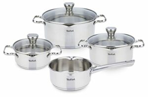 Tefal A705A8 Duetto Edelstahl Kochtopf-Set | 7-Teilig induktionsgeeignet | sp&uuml;lmaschinengeeignet | backofengeeignet (au&szlig;er Deckel)