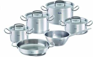 Fissler Original-Profi Collection / Edelstahl-Topfset, 6-teilig, Kochtopf-Set mit Deckel, Induktion, (3 Kochtöpfe, 1 Bratentopf ,1 Sauteuse, 1 Servierpfanne) – 175 Jahre Fissler Geburtstagsset